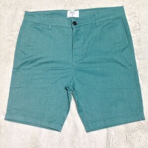 Urban Heritage - Teal Flat Front Men Shorts - Size 36